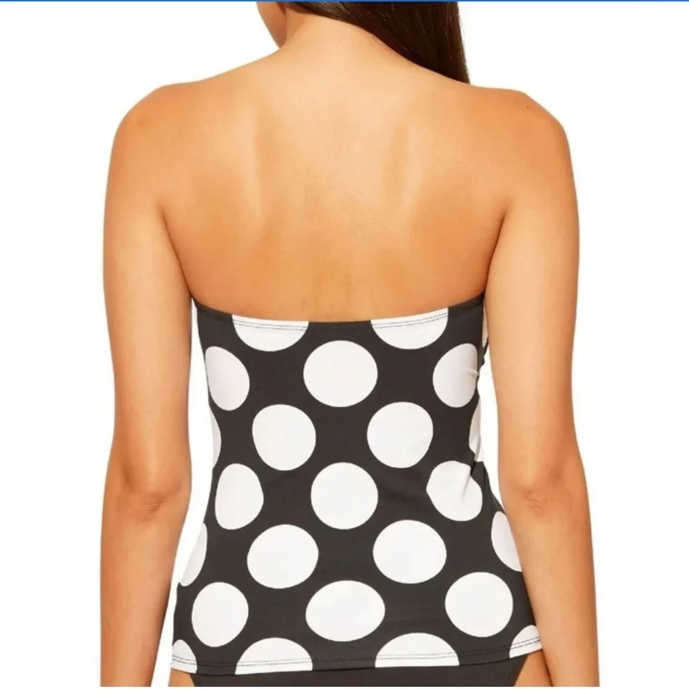 Bleu Rod Beattie Polka Dot Strapless Tankini Top